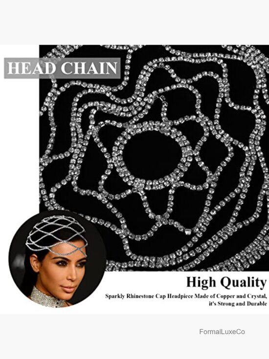 Gatsby Flapper Crystal Headpiece Wedding Headband Hair Chain main image 5